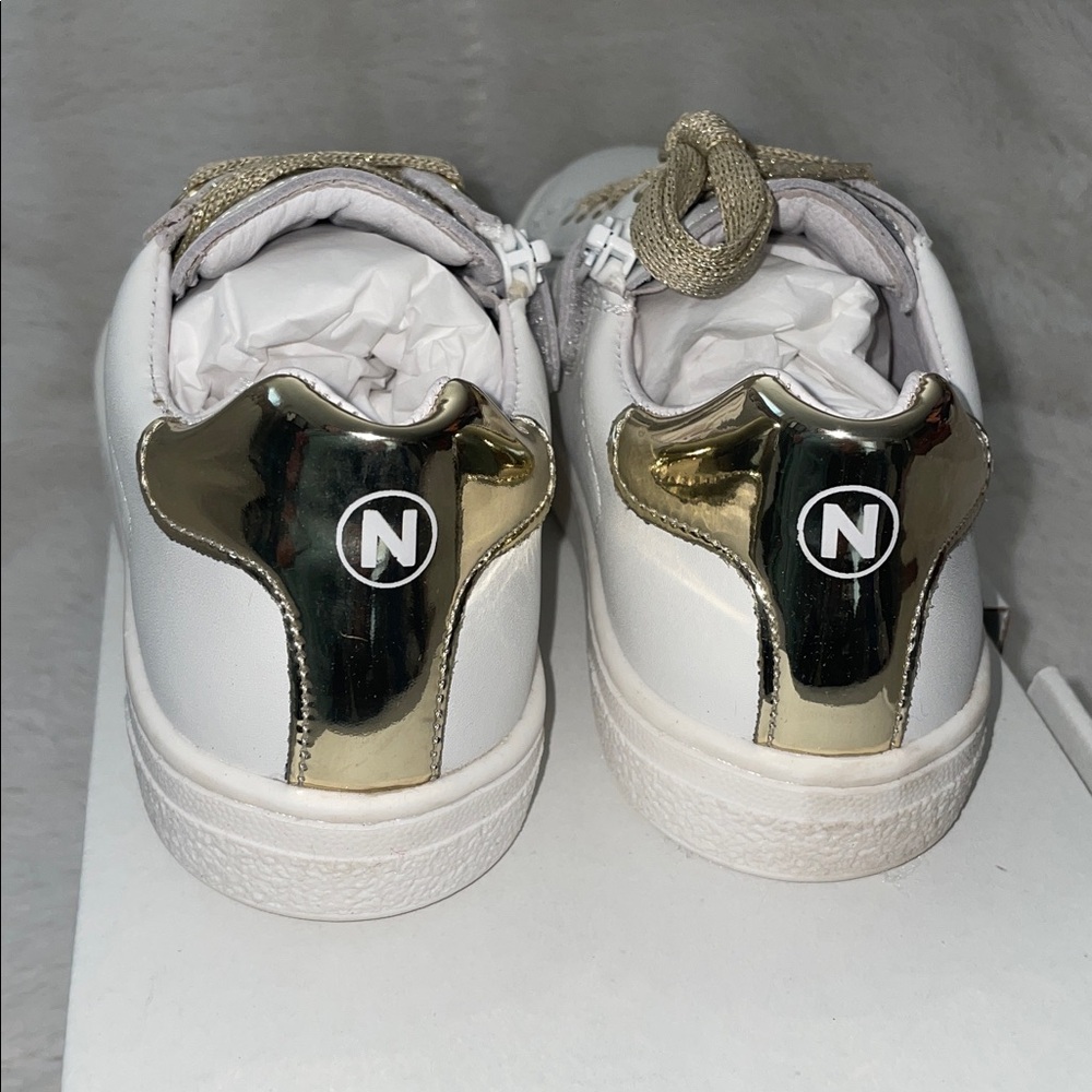NWT NATURINO HASSELT 2 ZIP. Leather sneakers in White-Platinum - Picture 11 of 15